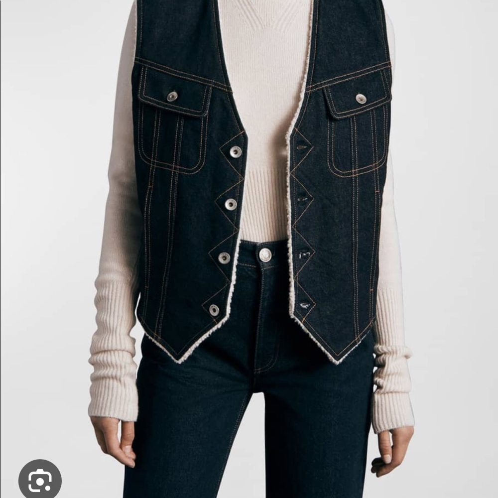 rag & bone denim waistcoat. Classic fit vest
